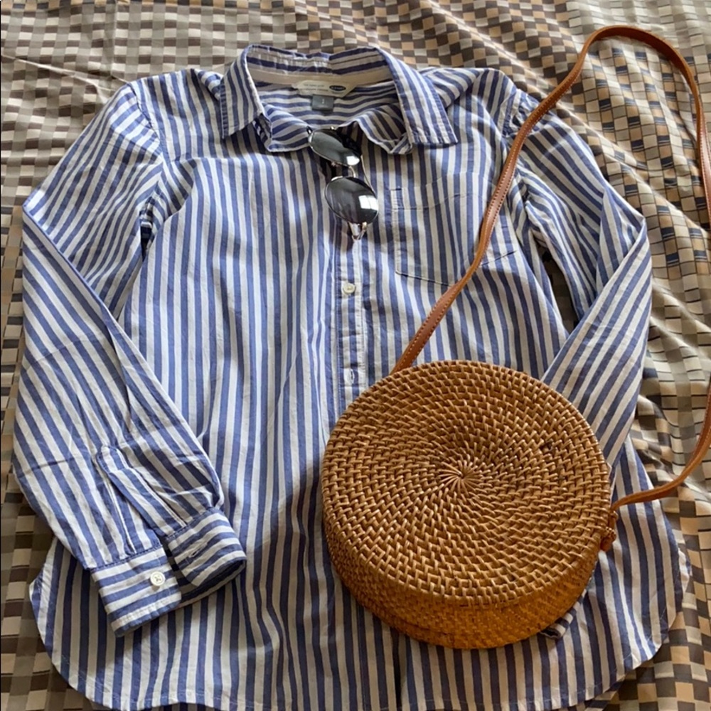 Pinstripe Button Down Tunic